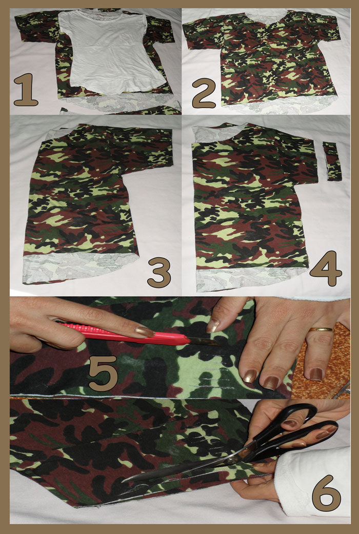 2-passo-a-passo  customizando Camiseta com estampa militarismo