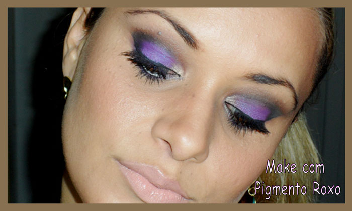 Makeup com pigmento roxo Eyemei